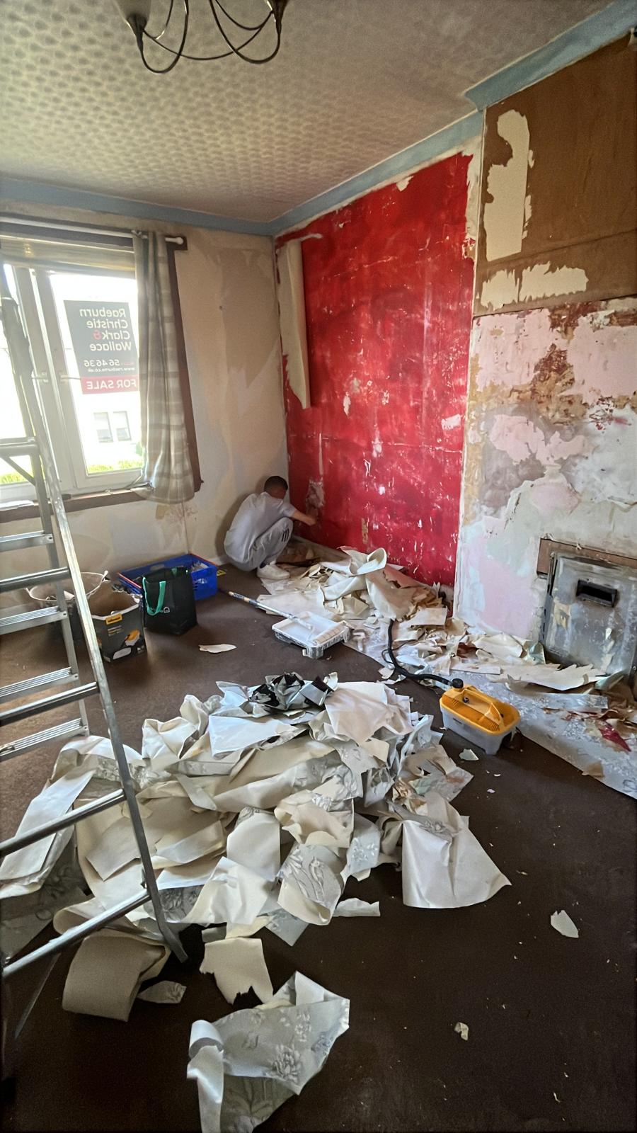 Stripping back walls during refurbishment