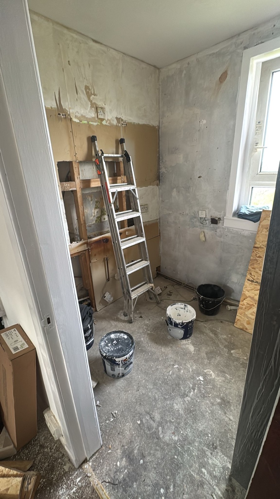Bathroom strip-out during refurbishment